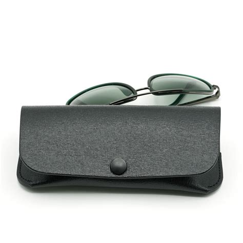 Black Saffiano Leather Glasses Case 